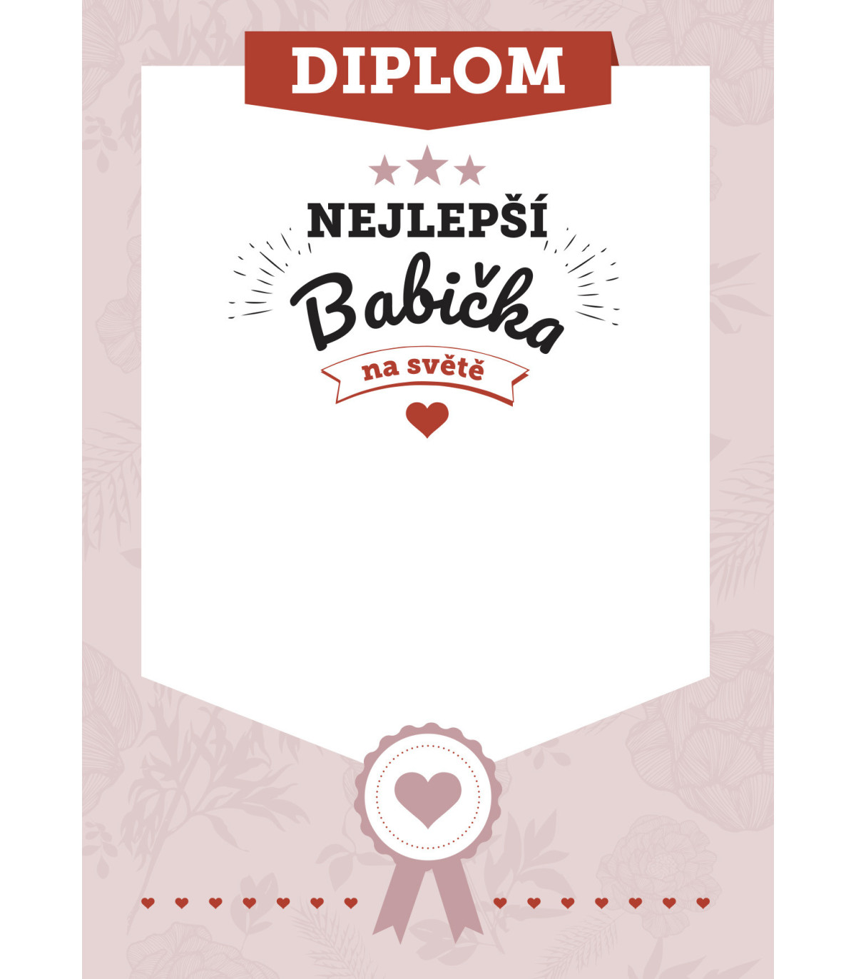 Diplom nejlepší babička na světe