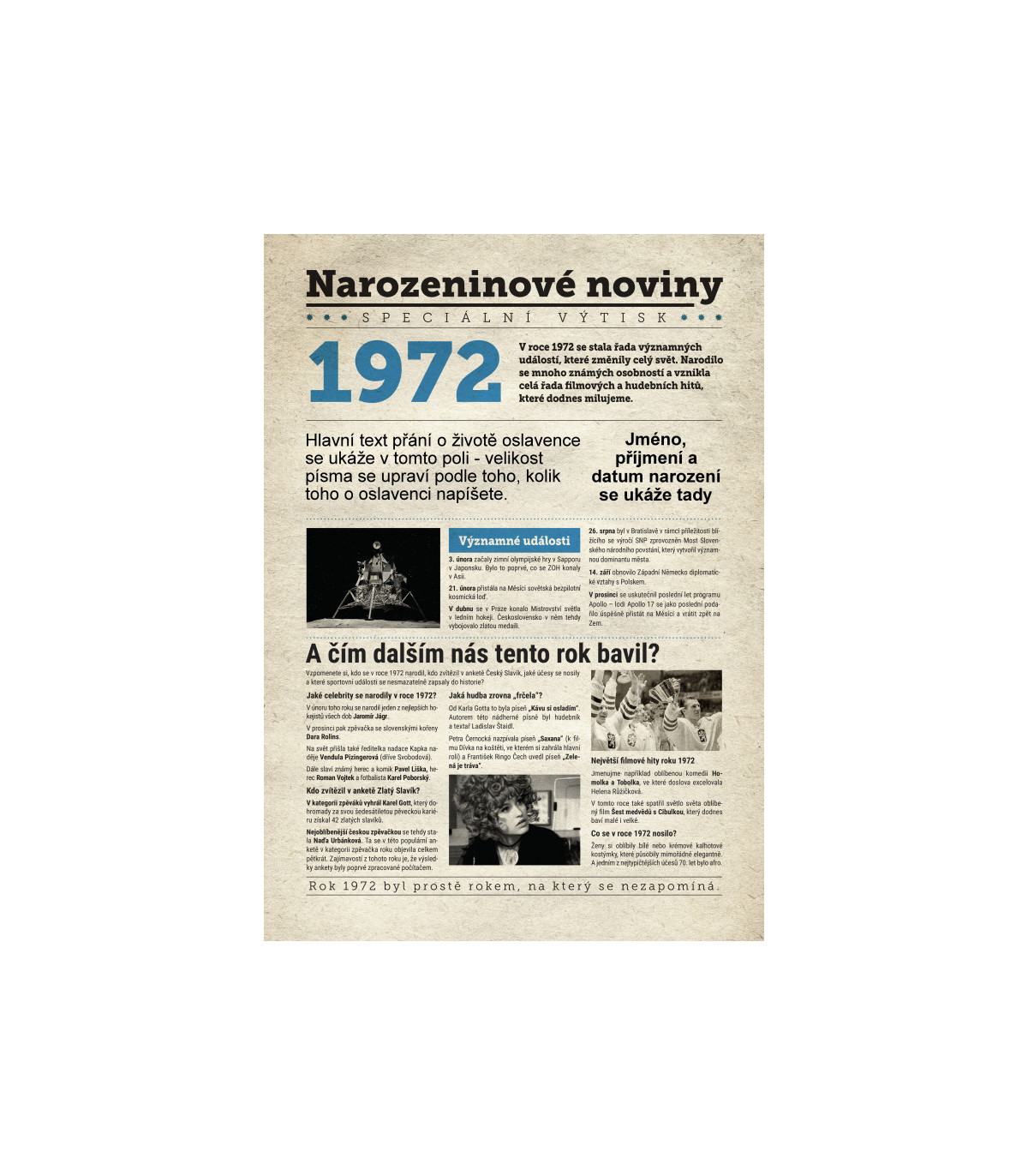 Narozeninové noviny 1972