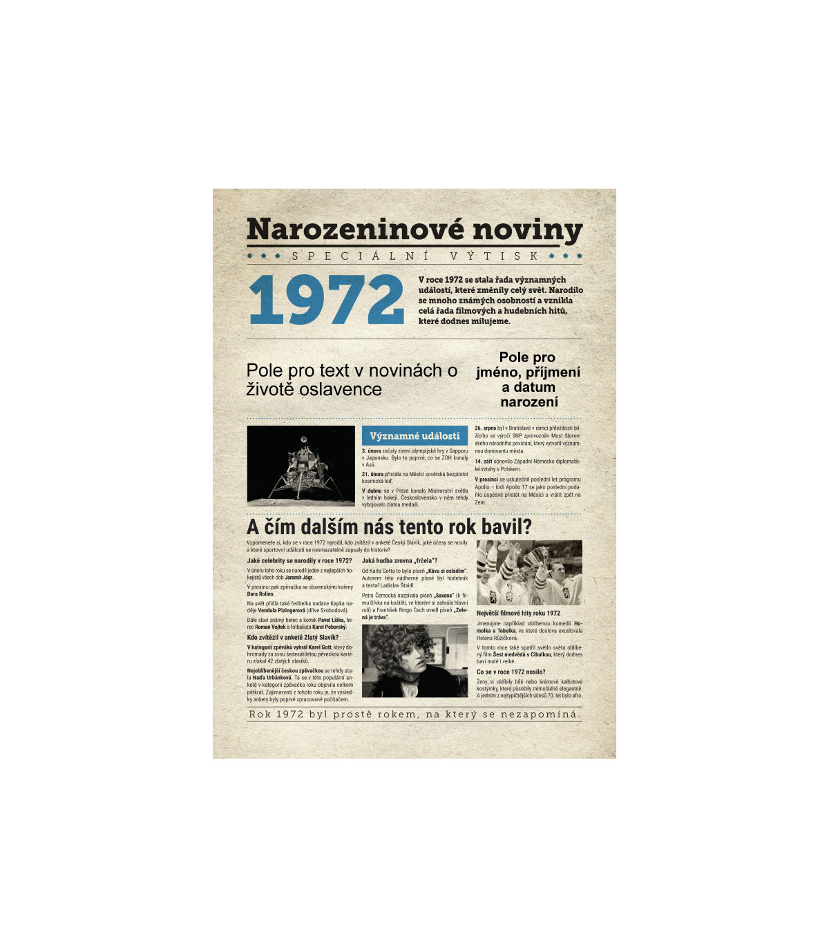 Narozeninové noviny 1972