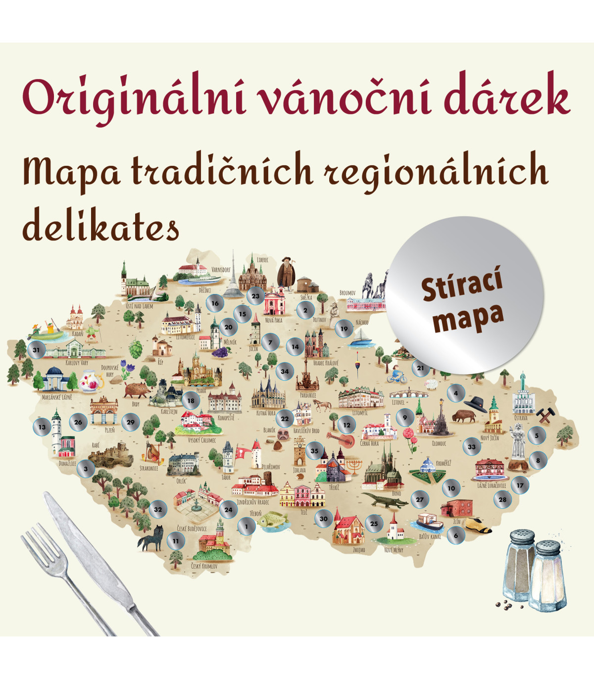 Stírací mapa regionálních delikates