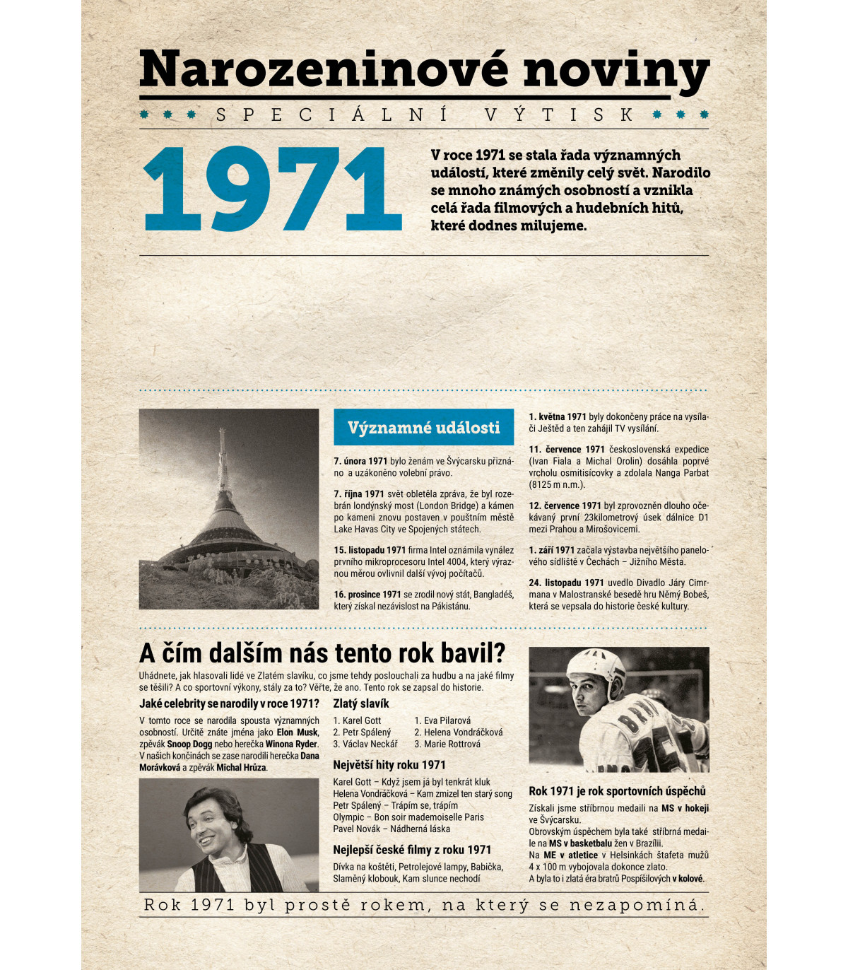 Narozeninové noviny 1971