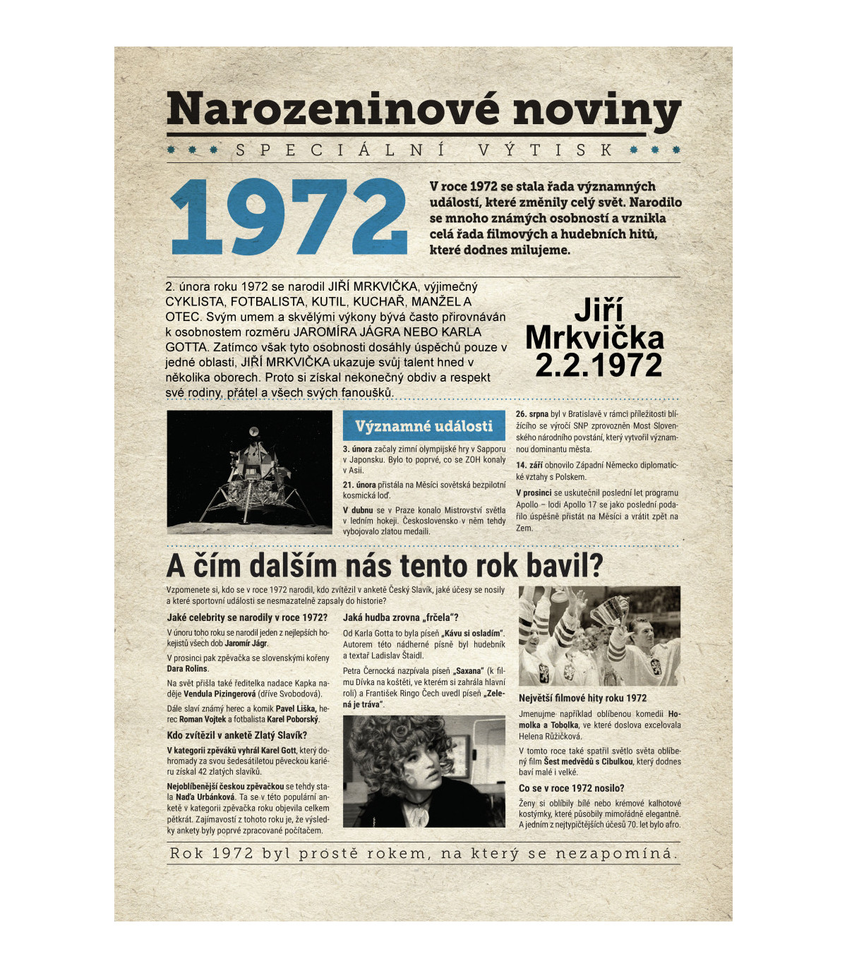 Narozeninové noviny 1972
