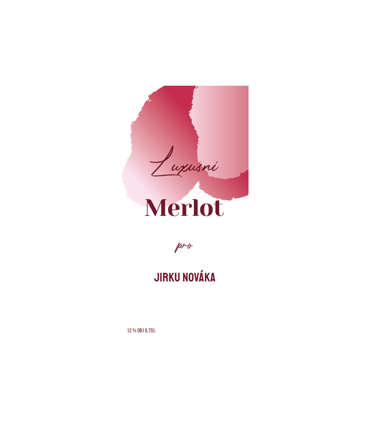 Dárkové víno Merlot s originální etiketou