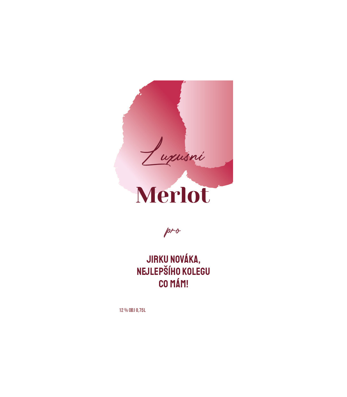 Dárkové víno Merlot s originální etiketou