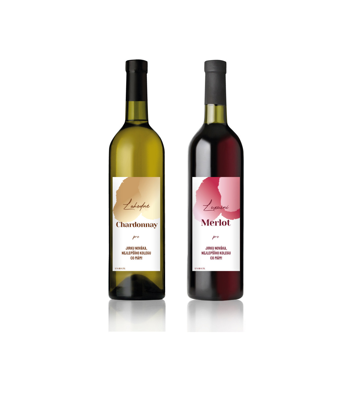 Dárkové víno Merlot s originální etiketou