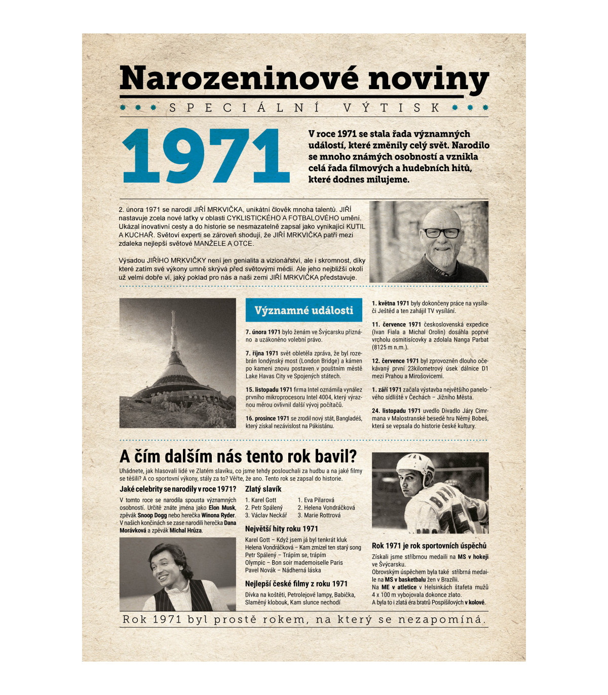 Narozeninové noviny 1971