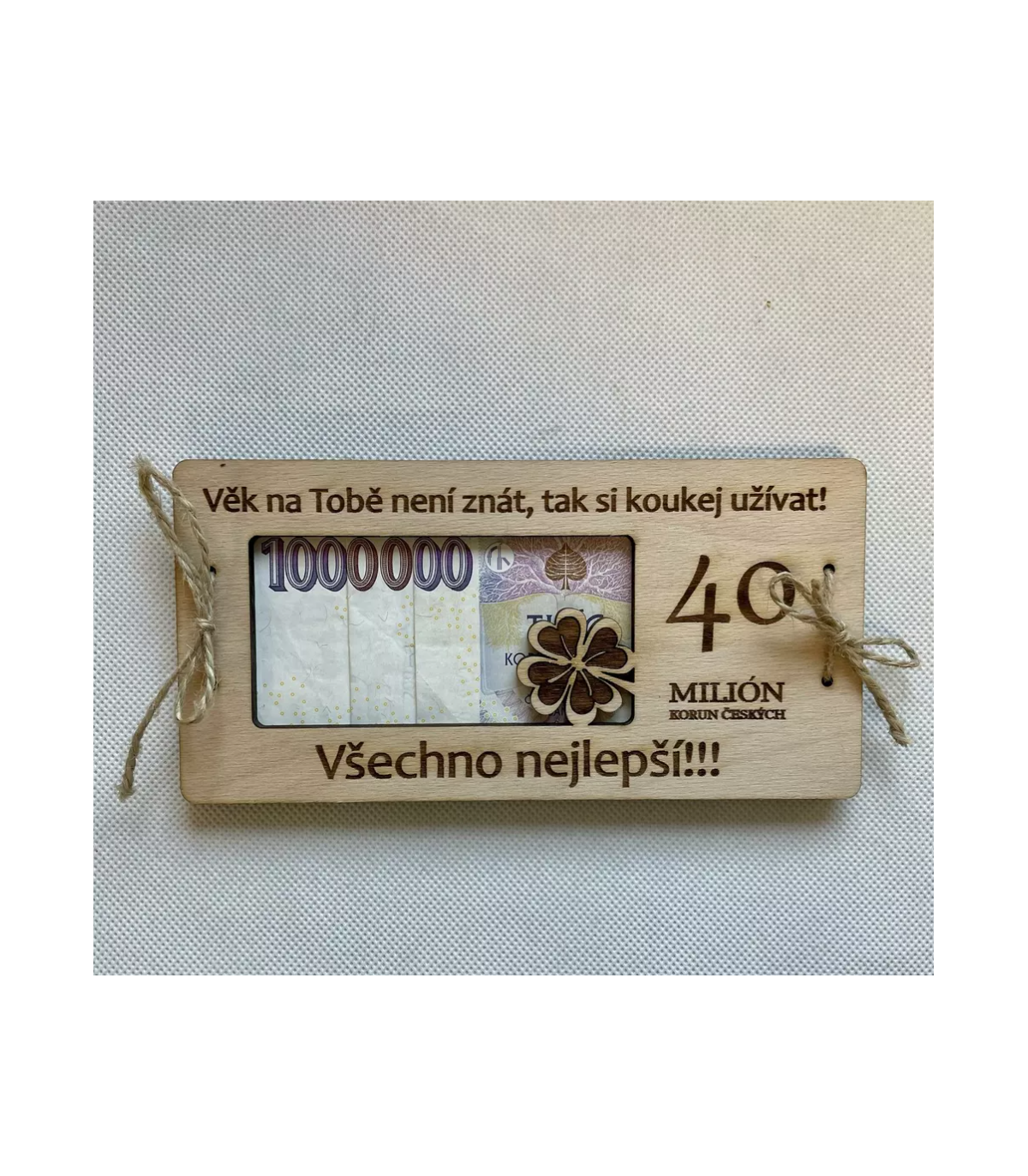 Dřevěné přání MILION - 40 let