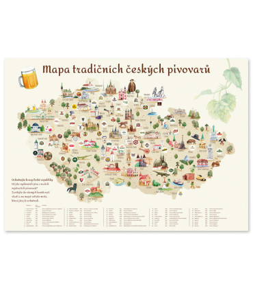 Pivní stírací mapa