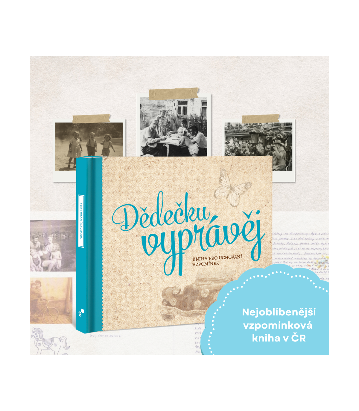 Dědečku, vyprávěj, kniha pro uchování vzpomínek | Originální dárek pro dědečka