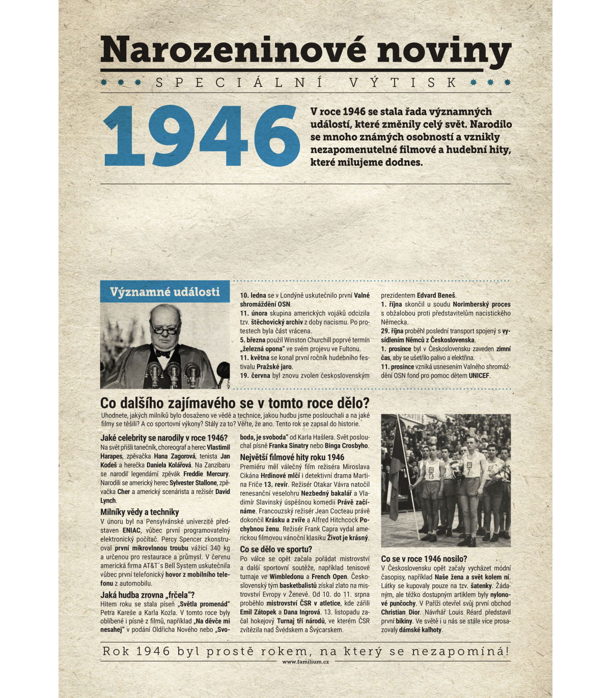 Narozeninové noviny 1990| Originální dárky s věnováním